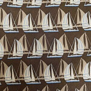 Banana Republic Sailboat Printed Tie 100% Silk Sailing Nautical Themed Necktie